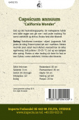  Paprika 'California Wonder'